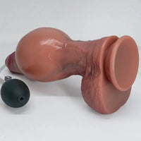 9.84in Inflatable Strap on Big Real Silicone Dildo For Lovers Flirting Sex Toy