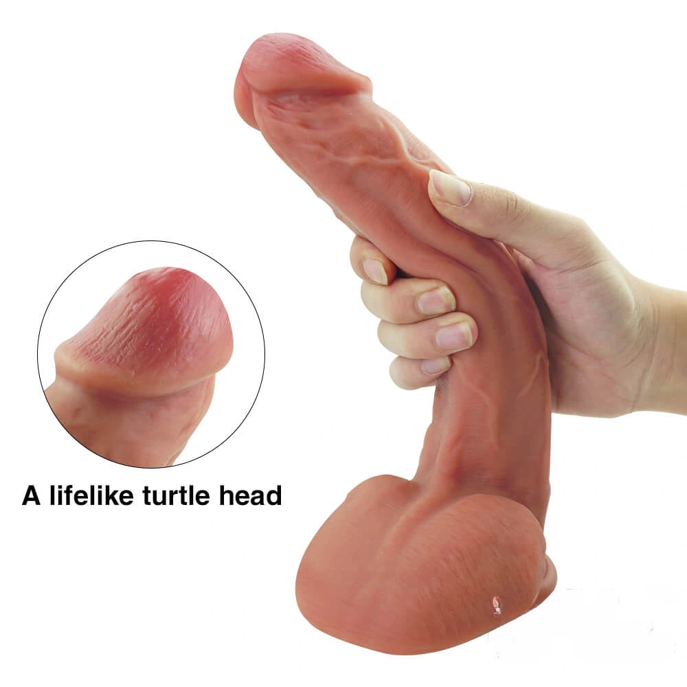 9.84in Lifelike Dildo With Turtle Head Soft Vivid Sex Toy