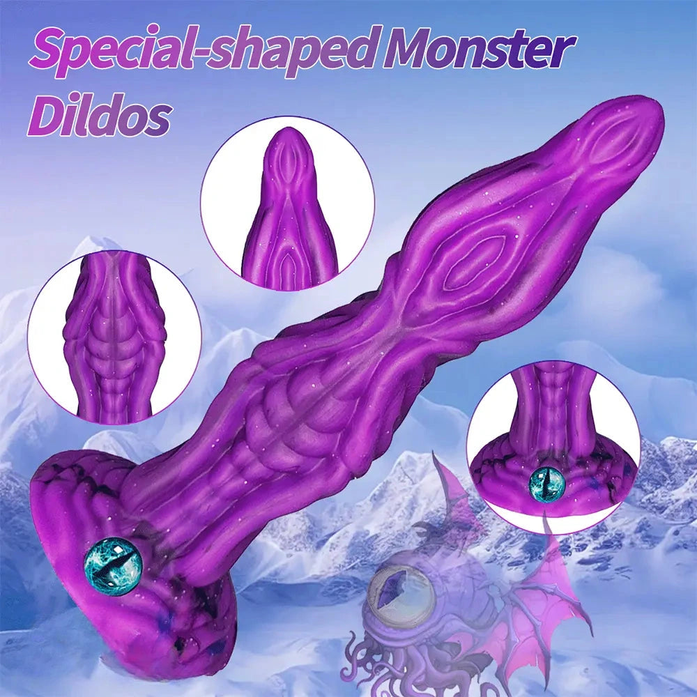 9.84in Monster Fantasy Liquid Silicone Dildo With Powerful Suction Cup