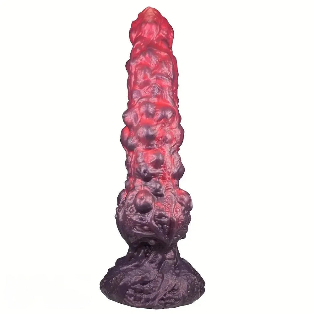 9.84in Monster Fantasy Spiked Silicone Soft Big Dildo For Hands-Free Play