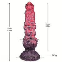 9.84in Monster Fantasy Spiked Silicone Soft Big Dildo For Hands-Free Play