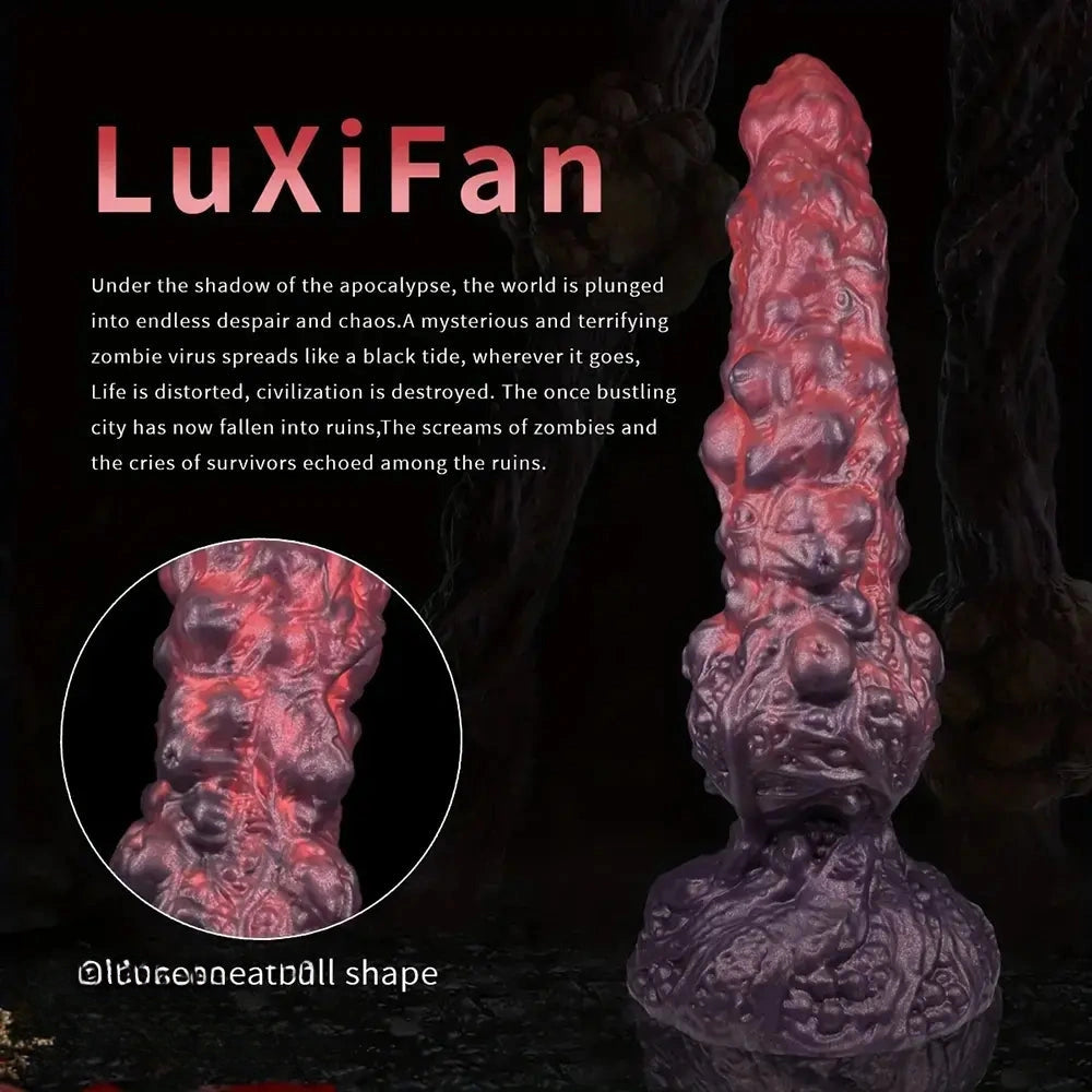 9.84in Monster Fantasy Spiked Silicone Soft Big Dildo For Hands-Free Play