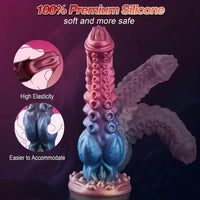 9.84in Monster Tentacle Big Soft Dildo With Knot For Anal Sex Stimulation