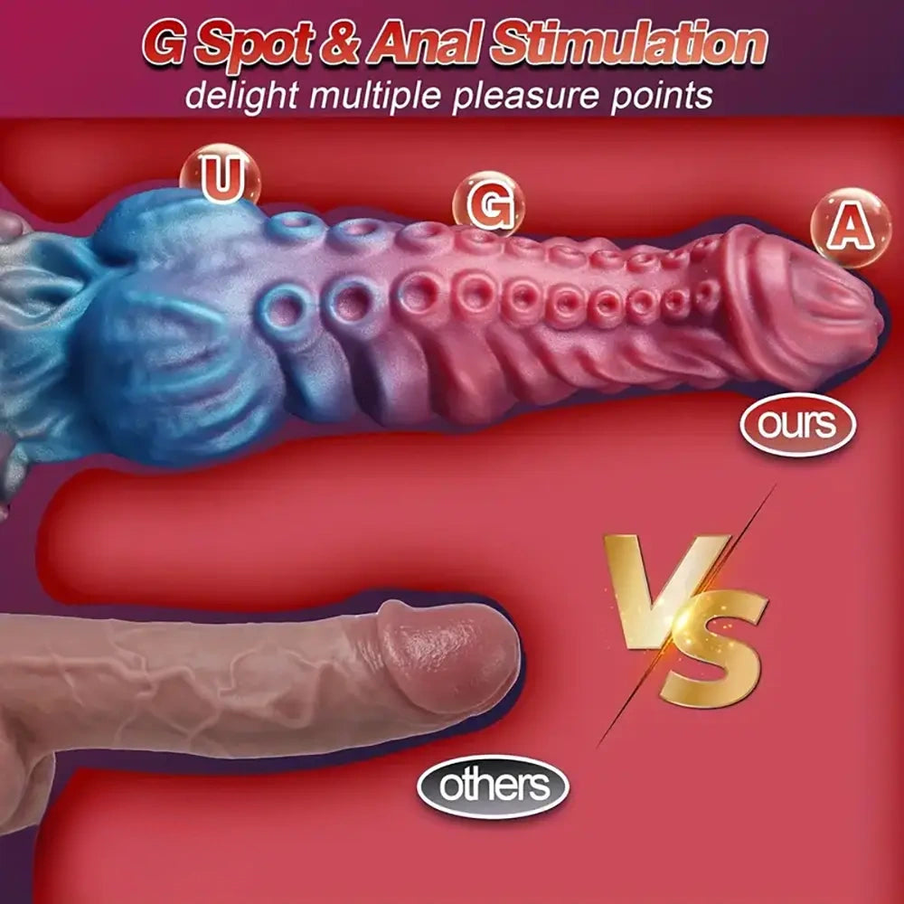 9.84in Monster Tentacle Big Soft Dildo With Knot For Anal Sex Stimulation