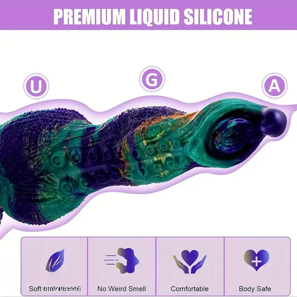 9.84in Monster Tentacle Knot Fantasy Silicone Large Female Dildo