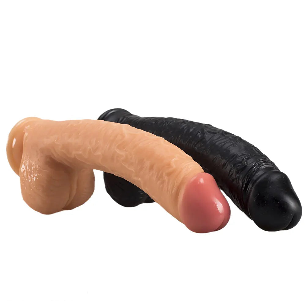 9.84in PVC Curved Big Anal Adult Sex Toy Real Lifelike Women Dildo