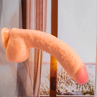 9.84in PVC Curved Big Anal Adult Sex Toy Real Lifelike Women Dildo