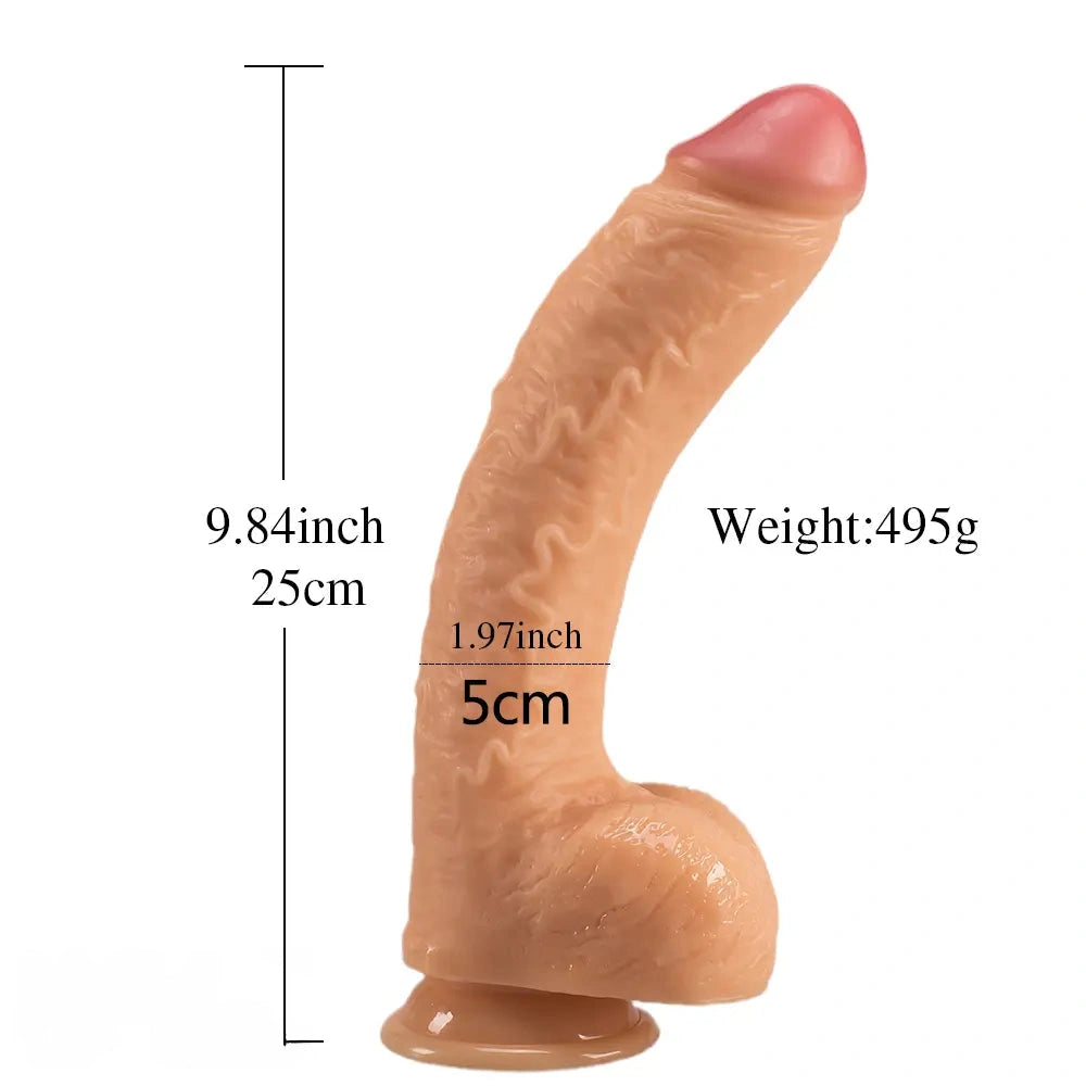 9.84in PVC Curved Big Anal Adult Sex Toy Real Lifelike Women Dildo
