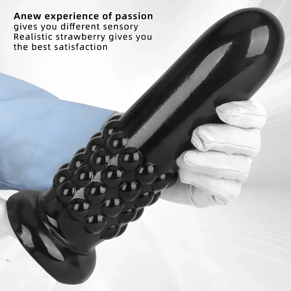 9.84in PVC Spiked Anal Plug Big Black Bold Design Dildo Couples Sex Toy