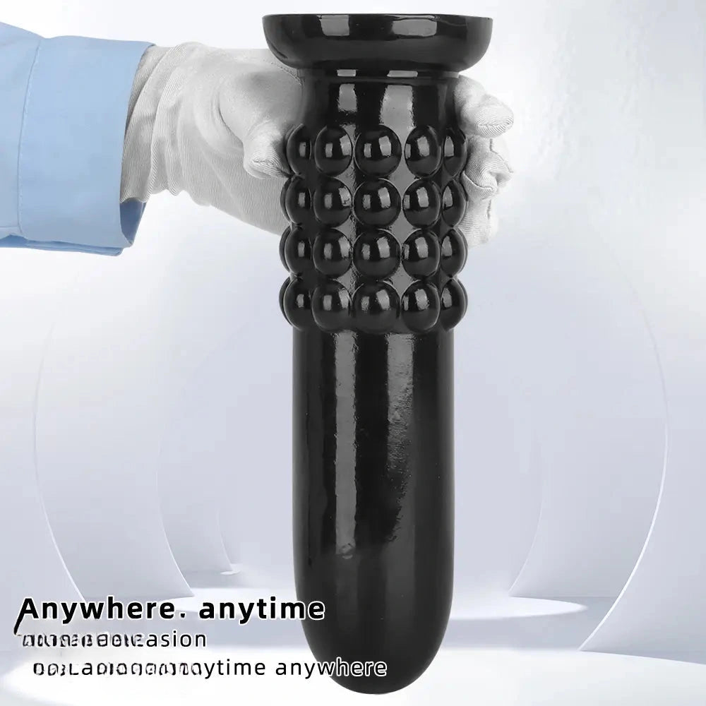 9.84in PVC Spiked Anal Plug Big Black Bold Design Dildo Couples Sex Toy
