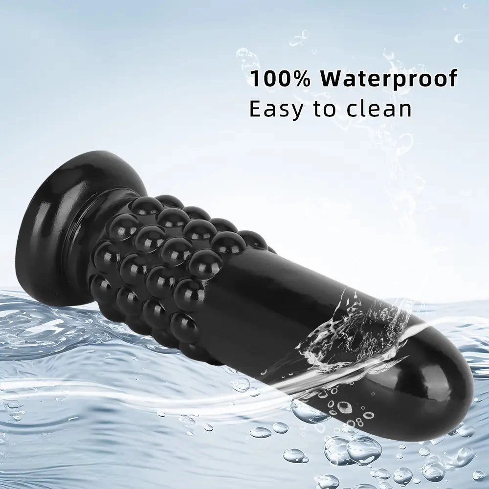 9.84in PVC Spiked Anal Plug Big Black Bold Design Dildo Couples Sex Toy