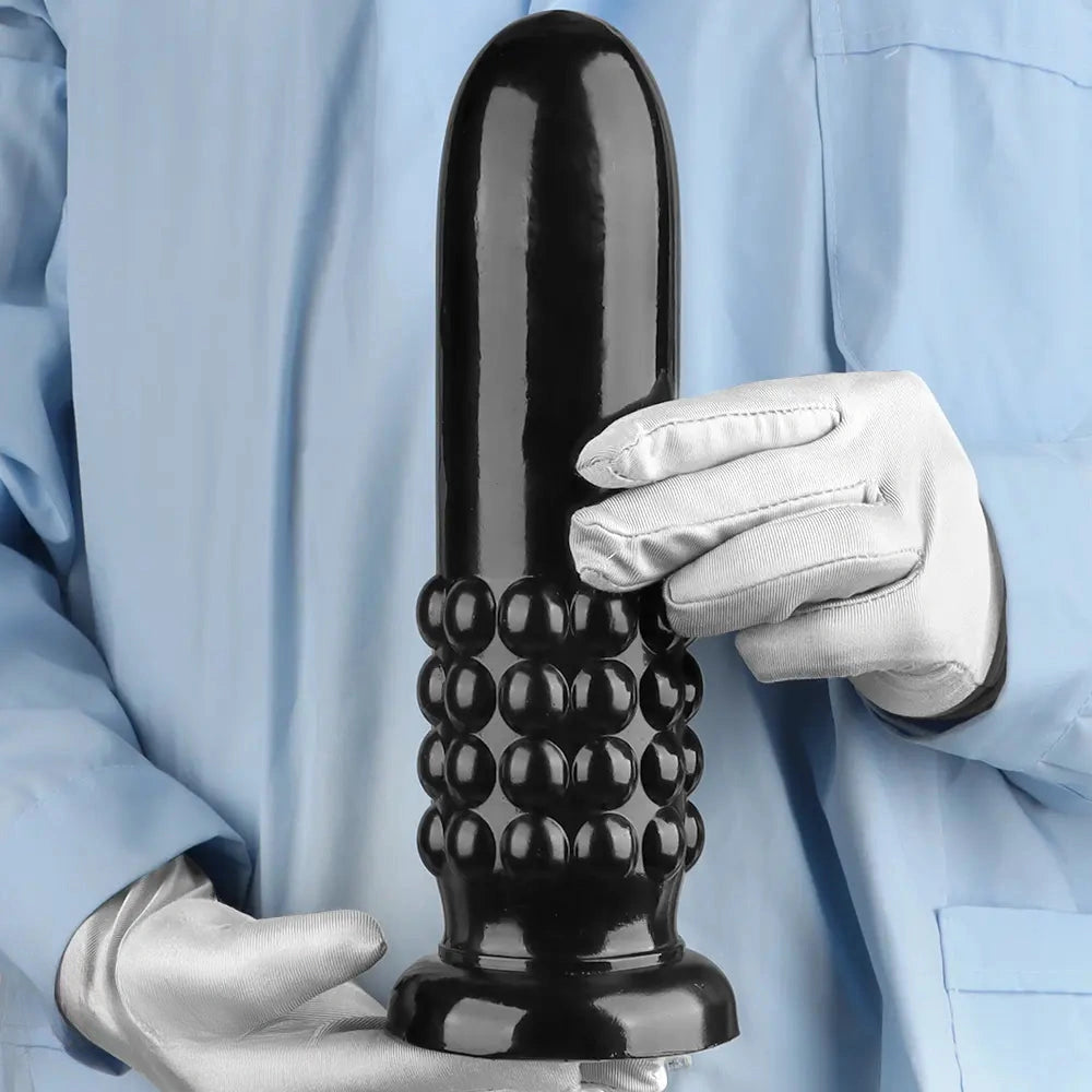 9.84in PVC Spiked Anal Plug Big Black Bold Design Dildo Couples Sex Toy