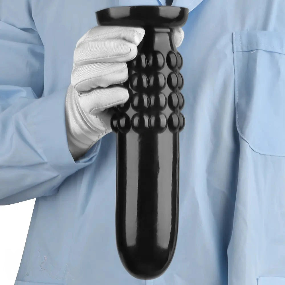 9.84in PVC Spiked Anal Plug Big Black Bold Design Dildo Couples Sex Toy