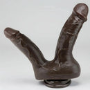 9.84in Realistic Double-Ended Liquid Silicone Flexible Ebony Large Dildo