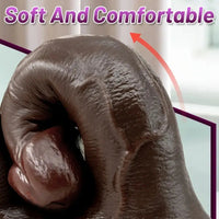 9.84in Realistic Double-Ended Liquid Silicone Flexible Ebony Large Dildo