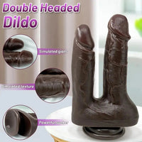 9.84in Realistic Double-Ended Liquid Silicone Flexible Ebony Large Dildo
