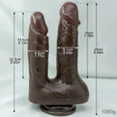 9.84in Realistic Double-Ended Liquid Silicone Flexible Ebony Large Dildo