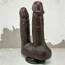 9.84in Realistic Double-Ended Liquid Silicone Flexible Ebony Large Dildo