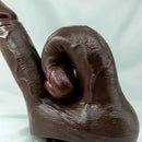 9.84in Realistic Double-Ended Liquid Silicone Flexible Ebony Large Dildo