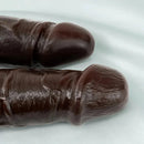 9.84in Realistic Double-Ended Liquid Silicone Flexible Ebony Large Dildo