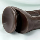 9.84in Realistic Double-Ended Liquid Silicone Flexible Ebony Large Dildo