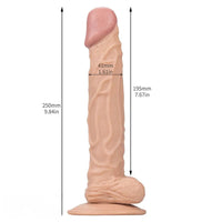 9.84in Realistic Lifelike Vein Glans Small Testicles Large Dildo