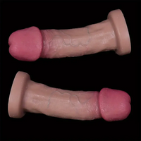 9.84in Realistic Silicone Soft Big Mushroom Head Lifelike Glans Dildo