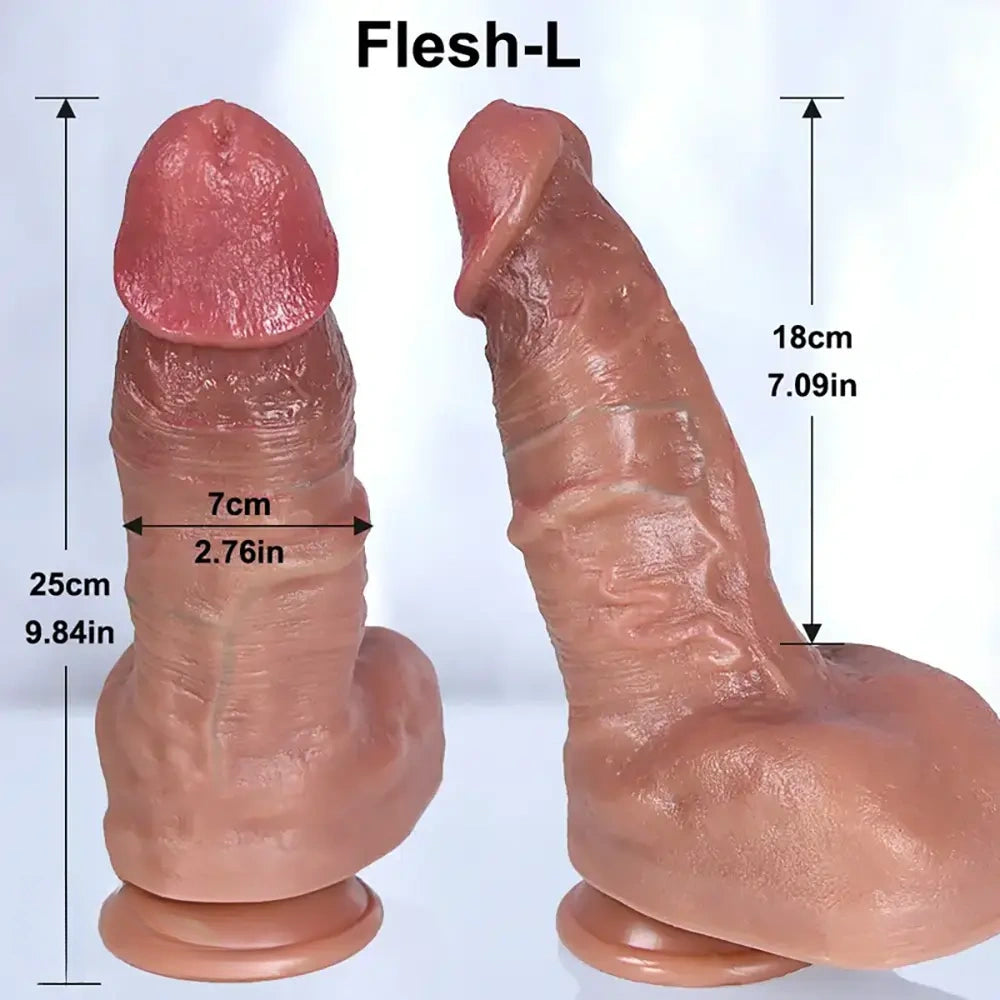 9.84in Realistic Skin Feeling Soft Big Penis Dildo Virgin Unisex Sex Toy