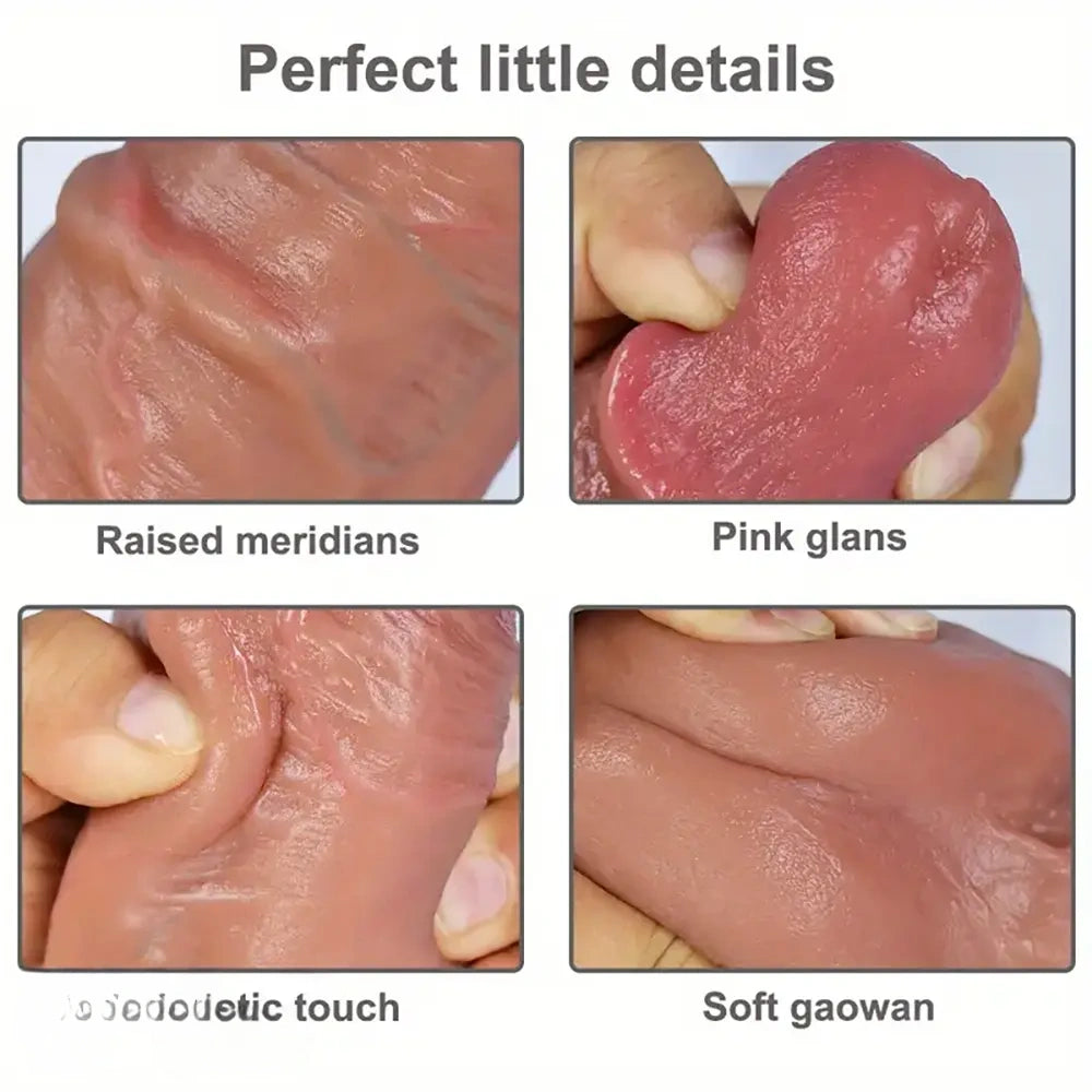 9.84in Realistic Skin Feeling Soft Big Penis Dildo Virgin Unisex Sex Toy