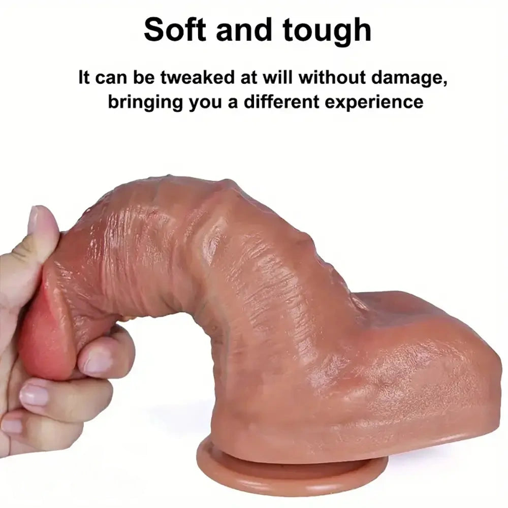 9.84in Realistic Skin Feeling Soft Big Penis Dildo Virgin Unisex Sex Toy