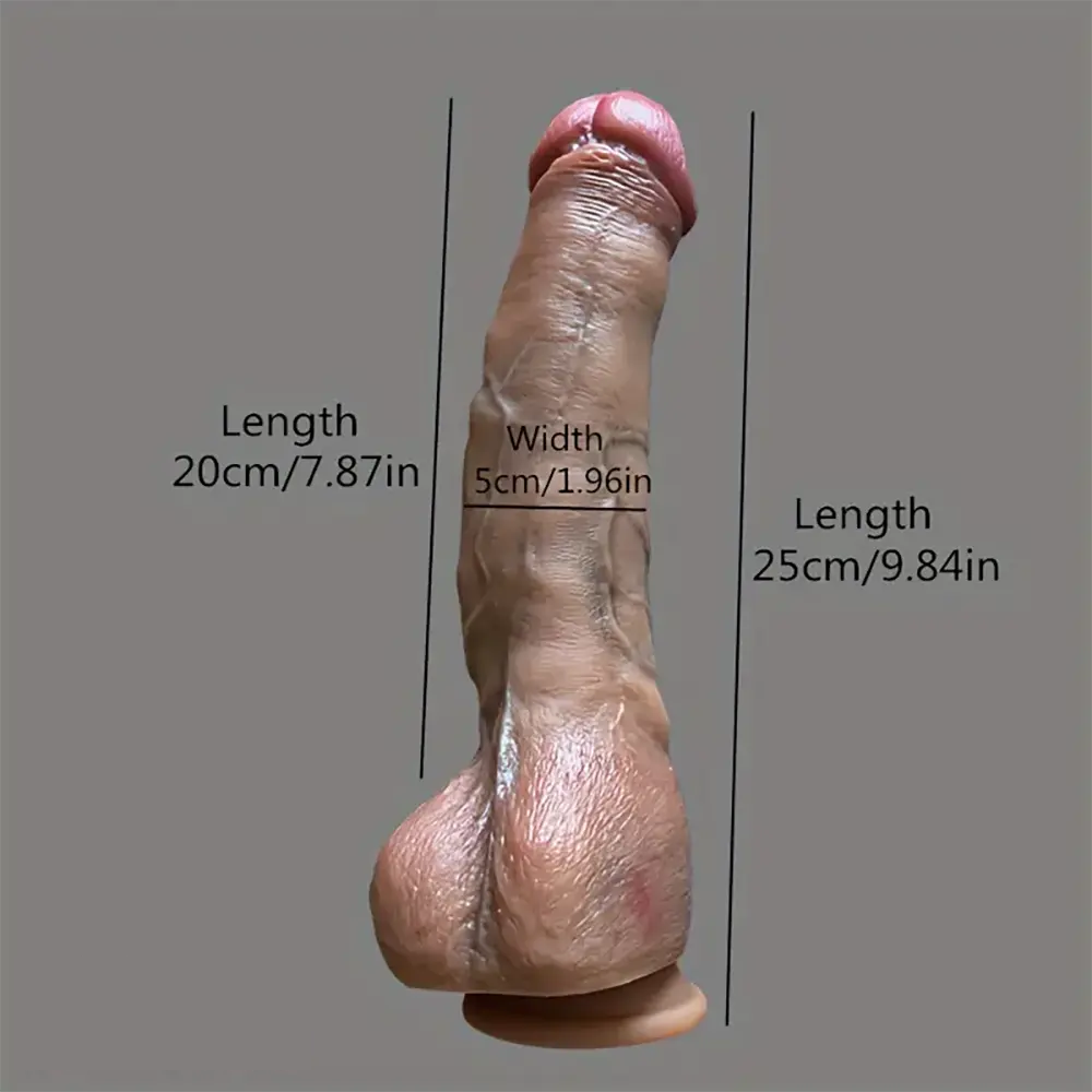 9.84in Realistic Soft Silicone Big Dildo For Men Women With Blue Veins