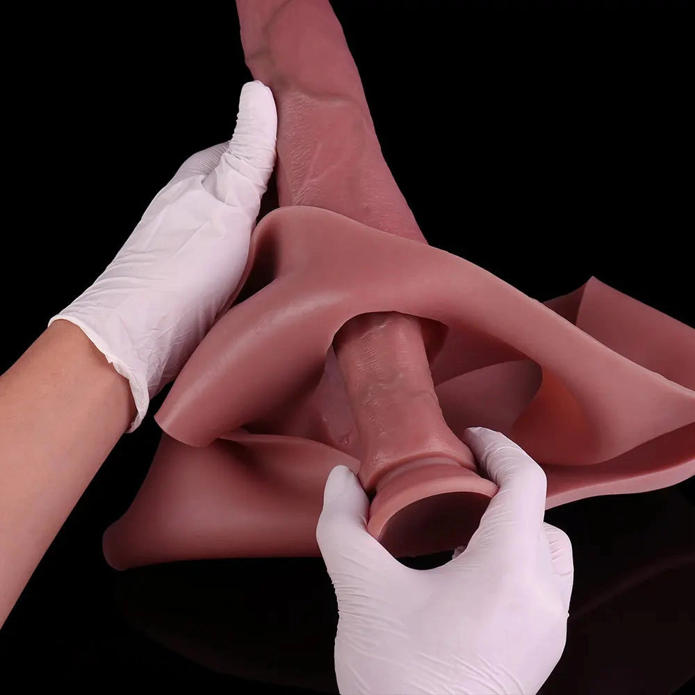 9.84in Silicone Big Strapon Hollow Dildo With Glans Penis For Women
