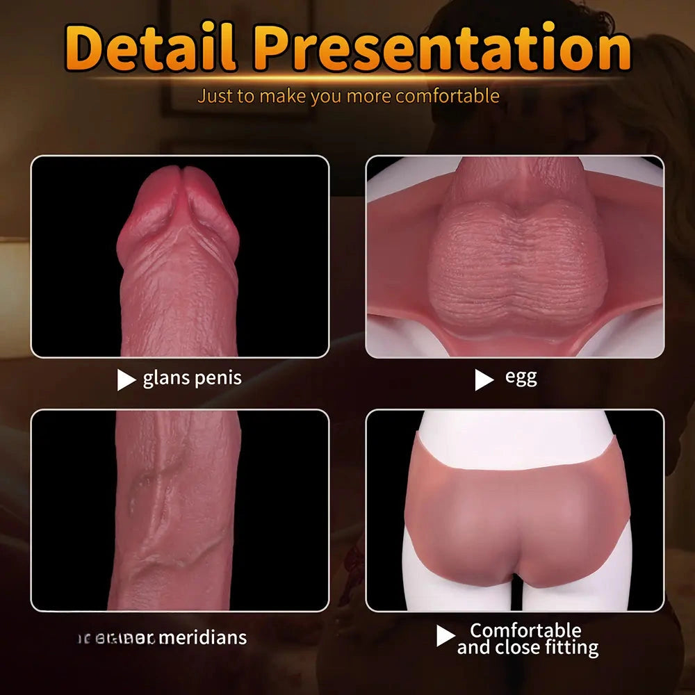 9.84in Silicone Big Strapon Hollow Dildo With Glans Penis For Women