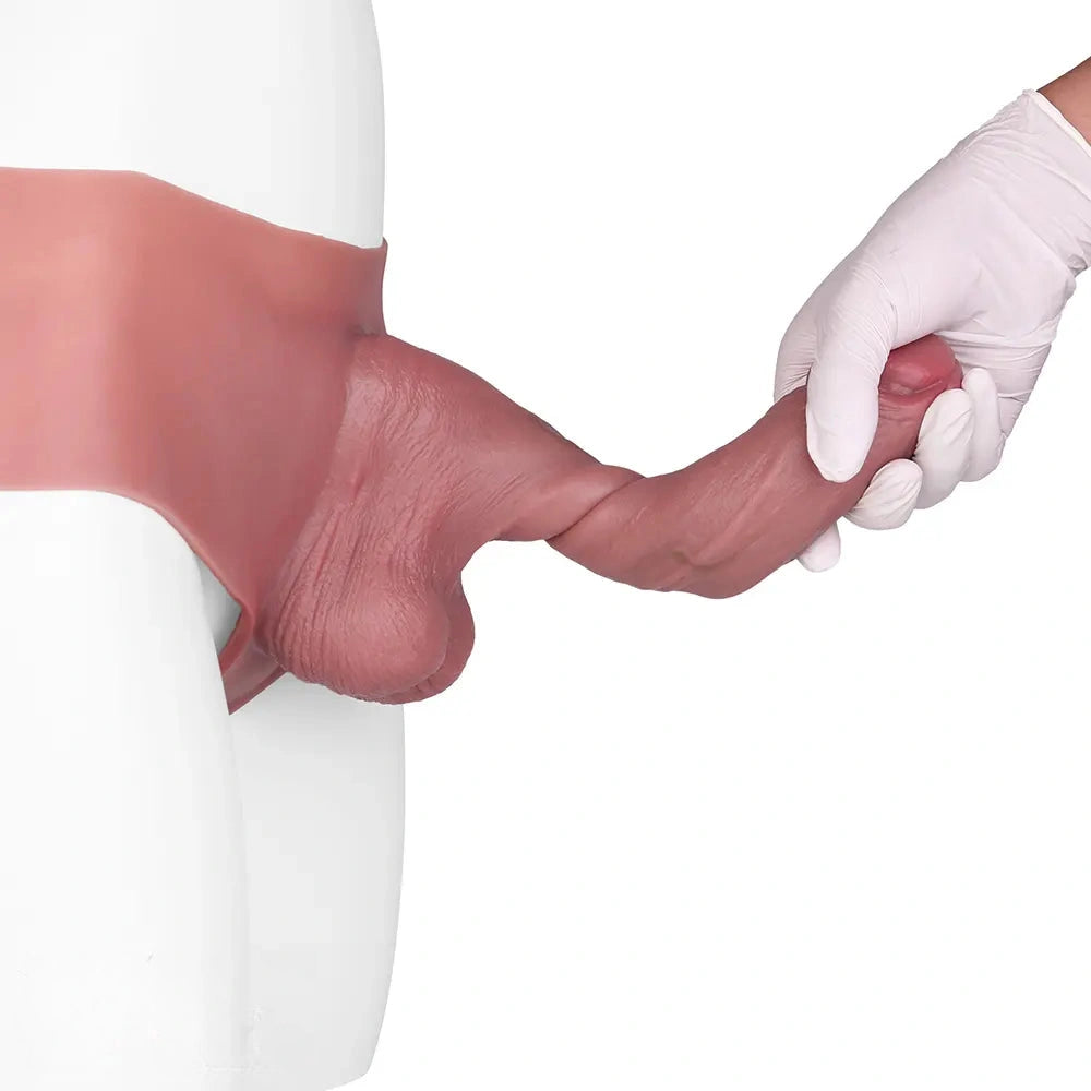 9.84in Silicone Big Strapon Hollow Dildo With Glans Penis For Women
