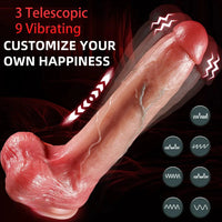 9.84in Silicone Electric Thrusting Vibrating Realistic Soft Dildo Heating Cock