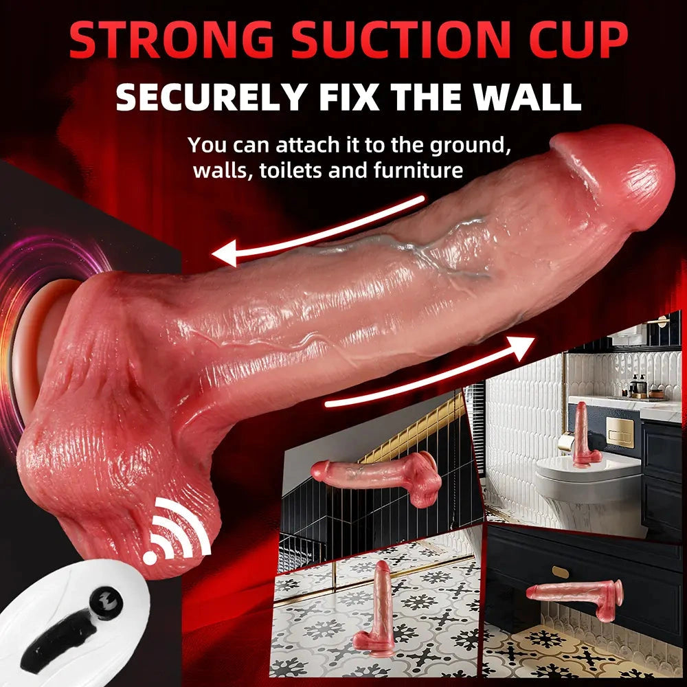 9.84in Silicone Electric Thrusting Vibrating Realistic Soft Dildo Heating Cock