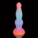 9.84in Silicone Luminous Big Dildo Animal Knot Anal Glow In Dark Penis