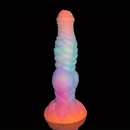 9.84in Silicone Luminous Big Dildo Animal Knot Anal Glow In Dark Penis
