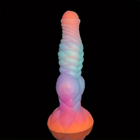 9.84in Silicone Luminous Big Dildo Animal Knot Anal Glow In Dark Penis