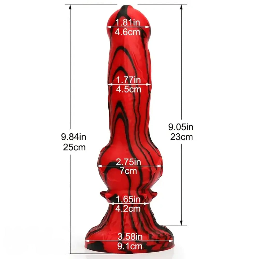 9.84in Silicone Soft Big Dog Knot Animal Dildo For Vaginal Massage