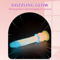 9.84in Silicone Soft Luminous Fantasy Big Dildo With Rose Flower Base
