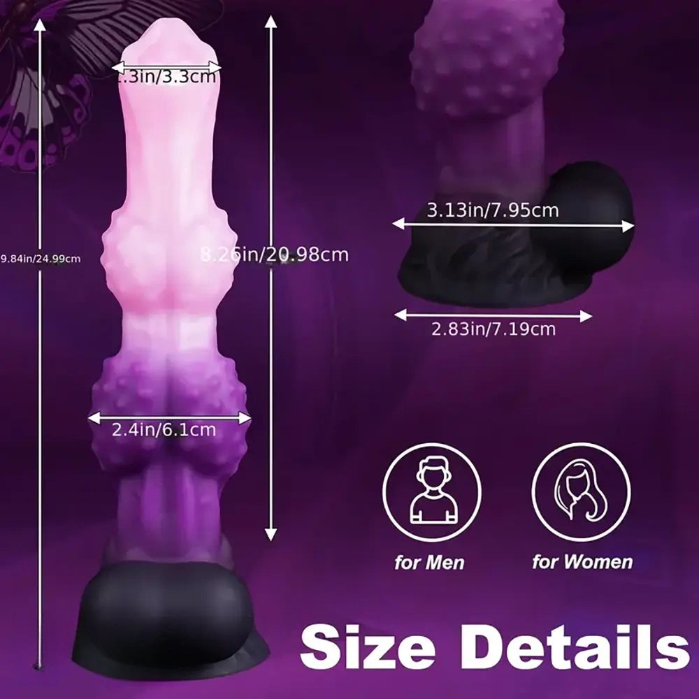 9.84in Silicone Wolf Tooth Monster Dildo Granular Sensation Large Dildo