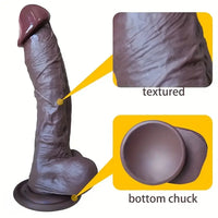 9.84in Soft Silicone Lifelike Big Ebony Dildo For Prostate Anal Training
