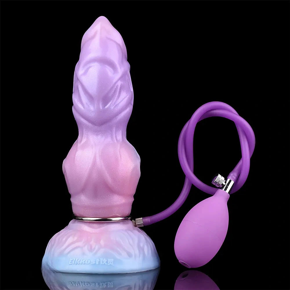 9.84in Squeeze Inflatable Alien Penis Animal Dog Dildo For Intimacy Game