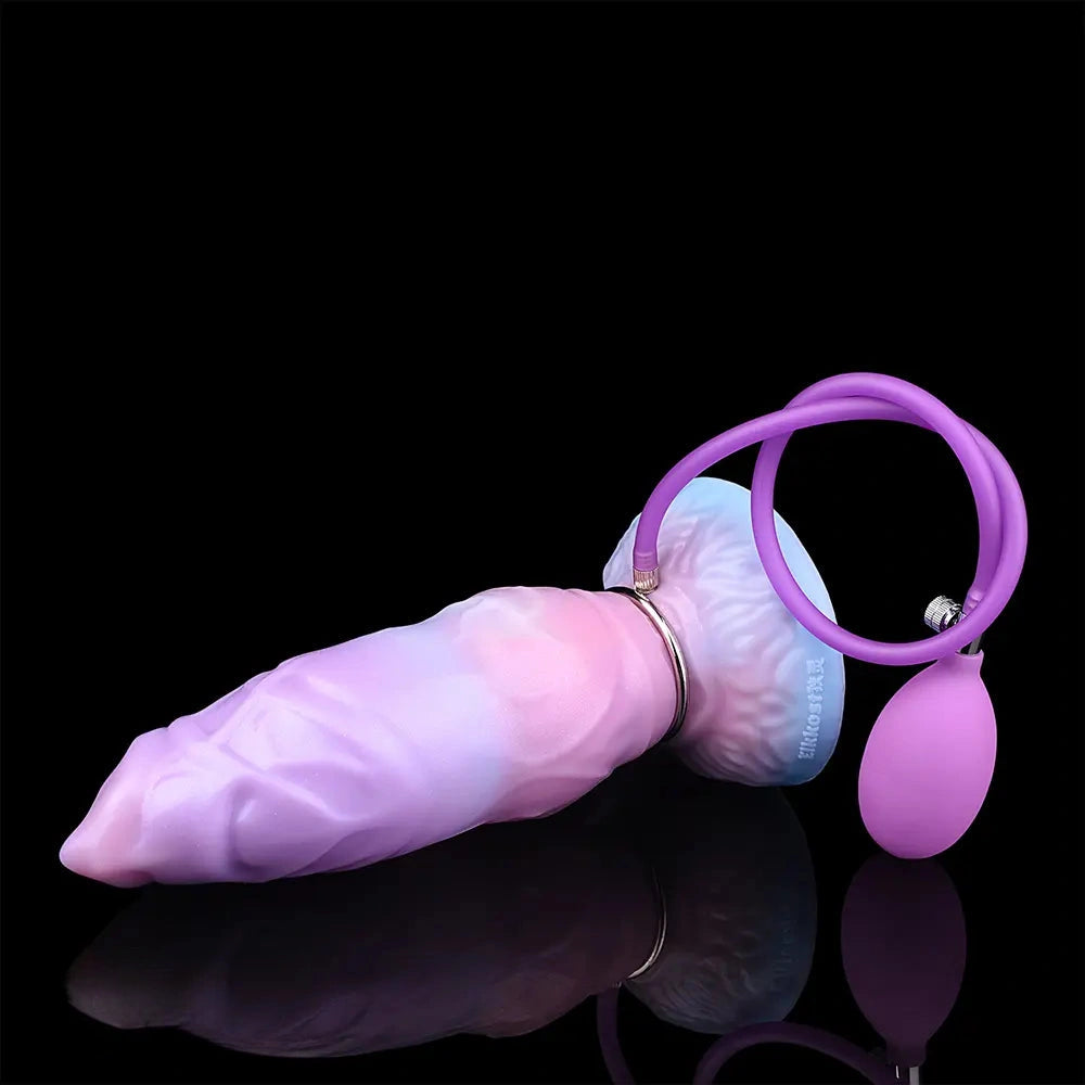 9.84in Squeeze Inflatable Alien Penis Animal Dog Dildo For Intimacy Game