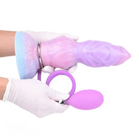 9.84in Squeeze Inflatable Alien Penis Animal Dog Dildo For Intimacy Game