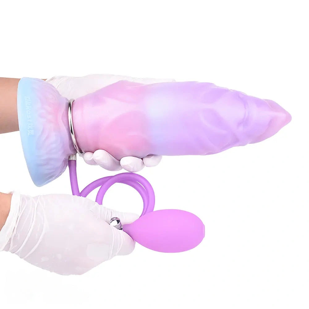 9.84in Squeeze Inflatable Alien Penis Animal Dog Dildo For Intimacy Game