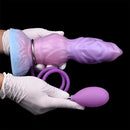 9.84in Squeeze Inflatable Alien Penis Animal Dog Dildo For Intimacy Game