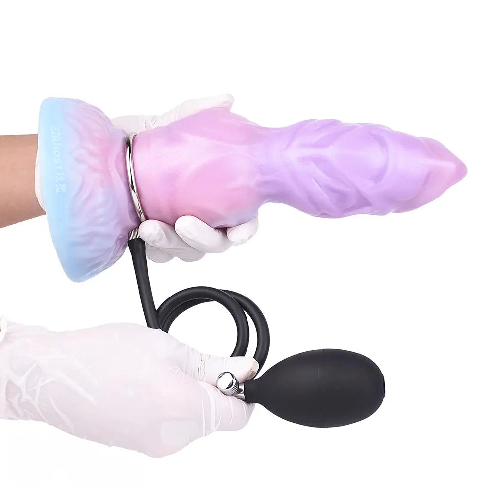9.84in Squeeze Inflatable Alien Penis Animal Dog Dildo For Intimacy Game