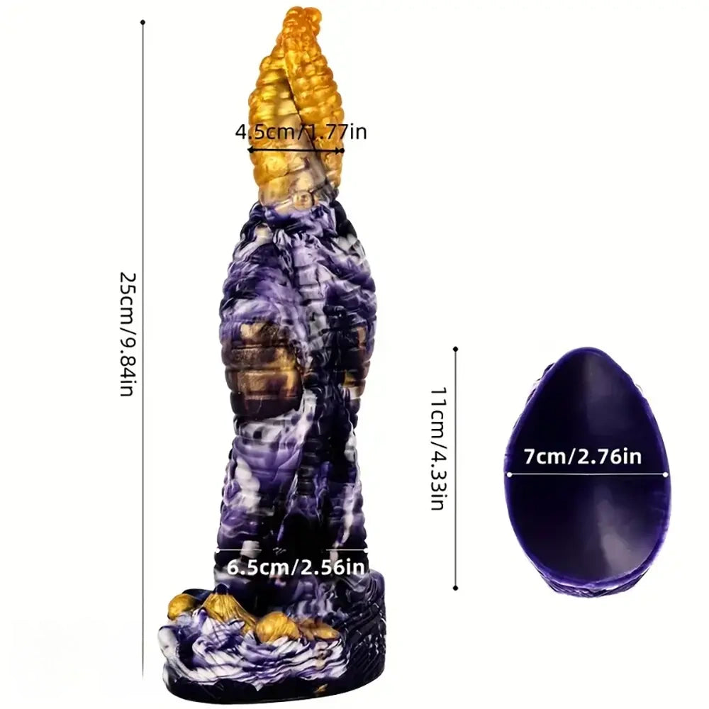 9.84in Striped Silicone Penis Realistic Spiral Fantasy Tentacle Dildo